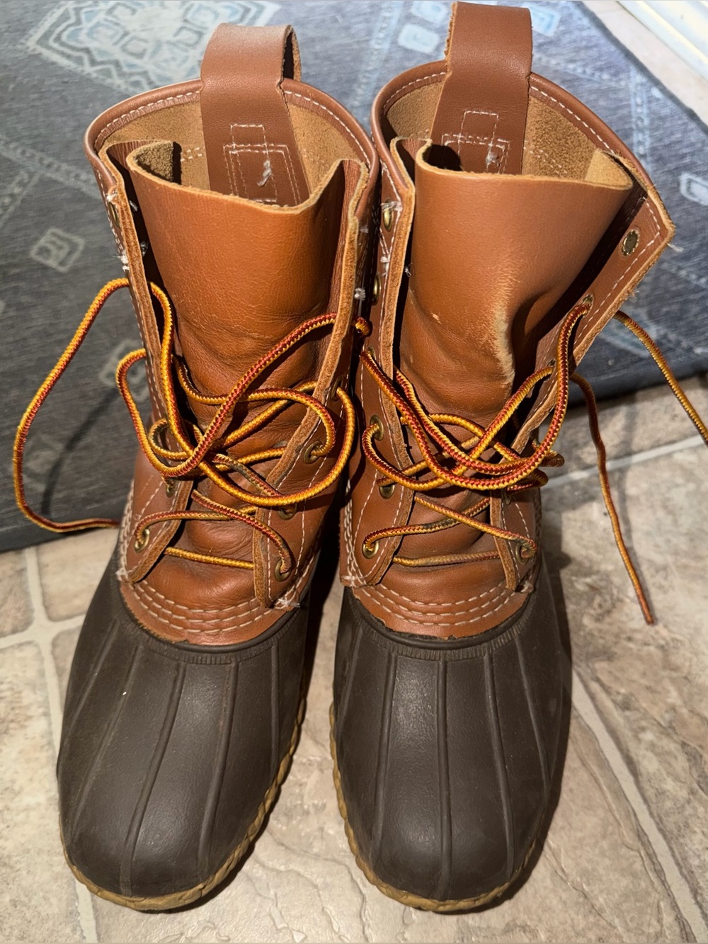 L.L. Bean Two-Tone Brown Leather and Dark Brown Women’s 8”Boots
